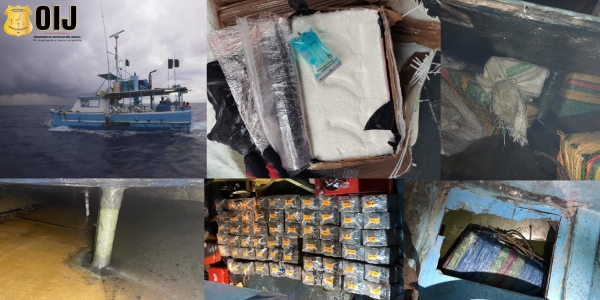 OIJ  Delegación Regional de Puntarenas: Localizan embarcación con 893 paquetes de aparente cocaína