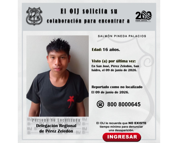 No localizado OIJ Pérez Zeledón: Salmón ...