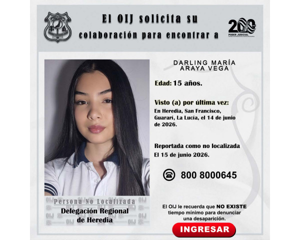 No localizada OIJ Heredia: Darling ...