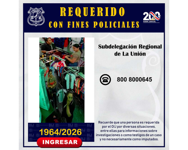 Requeridas OIJ La Unión: 1964-2026