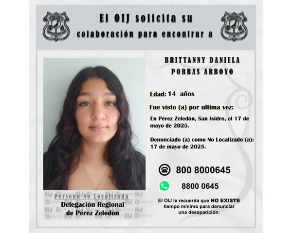 No localizada Pérez Zeledón: Brittanny ...