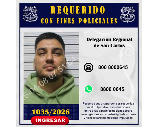 Requerido OIJ San Carlos: 1035-2026