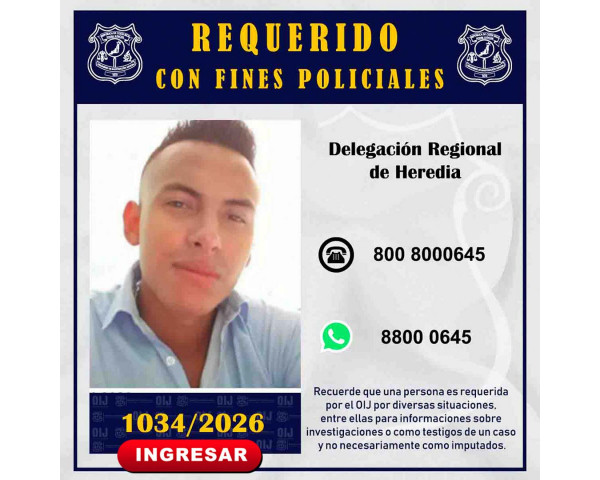Requerido OIJ Heredia: 1034-2026