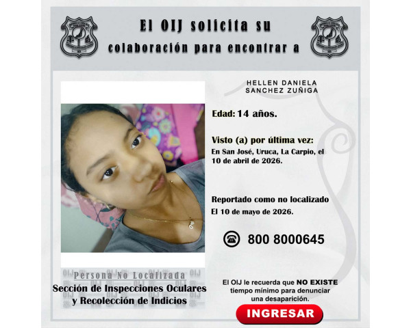 No localizada OIJ San José: Hellen ...