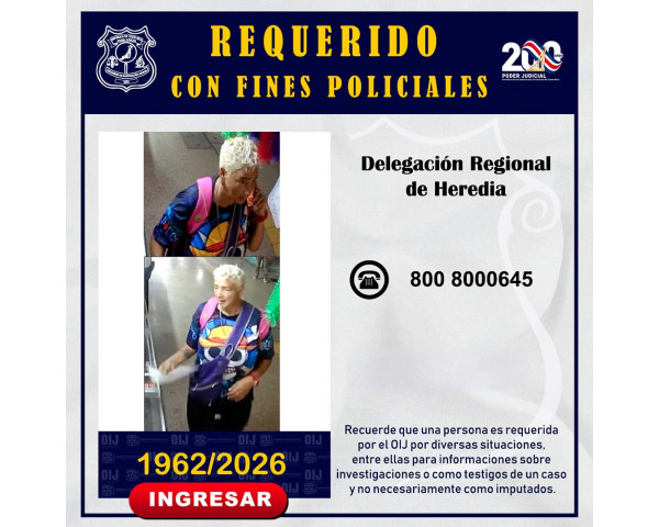 Requerido OIJ Heredia: 1962-2026