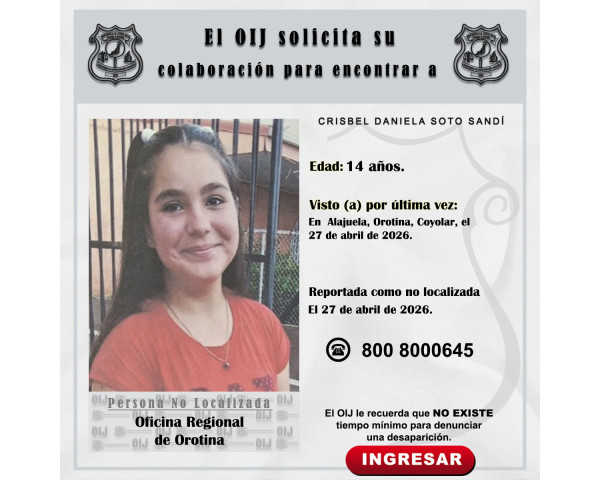 No localizada OIJ Orotina: Crisbel ...