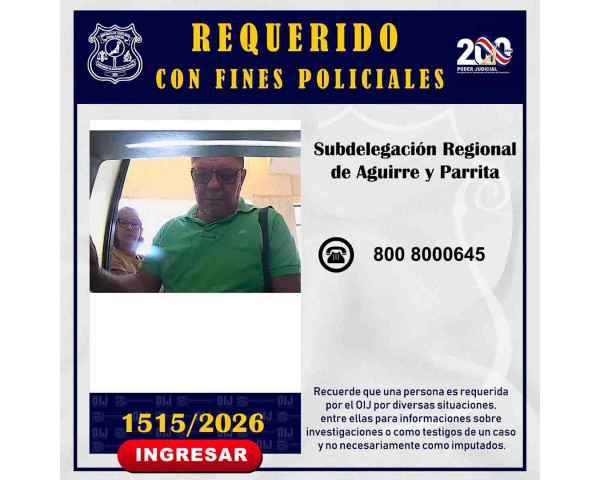 Requerido OIJ Quepos y Parrita: ...