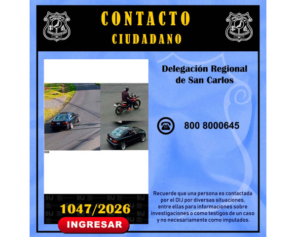 Vehículo y moto requerida OIJ San ...