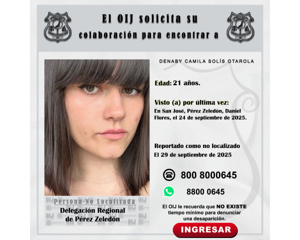 No localizada OIJ Pérez Zeledón: Denaby ...