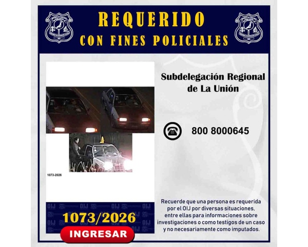 Personas requeridas OIJ La Unión: ...