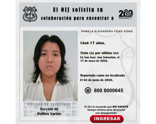 No localizada OIJ San José: Pamela ...