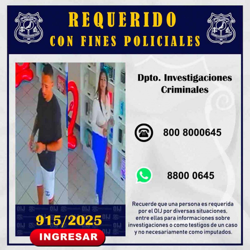Personas requeridas OIJ San José: 915-2025