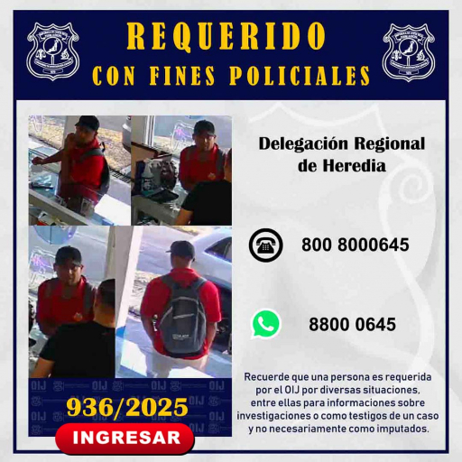 Requerido OIJ Heredia: 936-2025