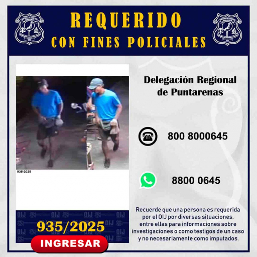 Requerido OIJ Puntarenas: 935-2025