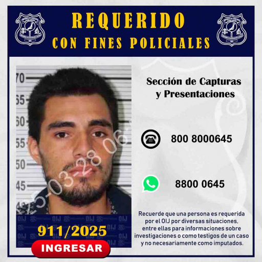 Requerido OIJ San José: 911-2025