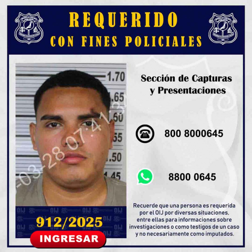 Requerido OIJ San José: 912-2025