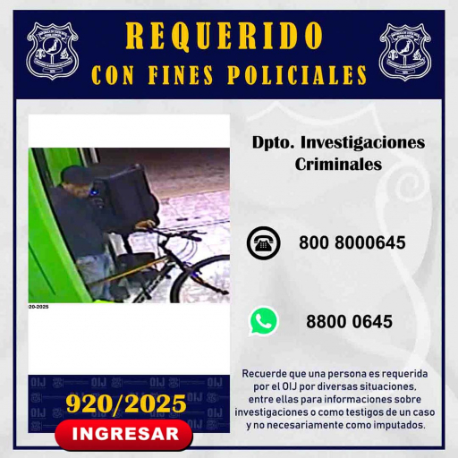 Requerido OIJ San José: 920-2025
