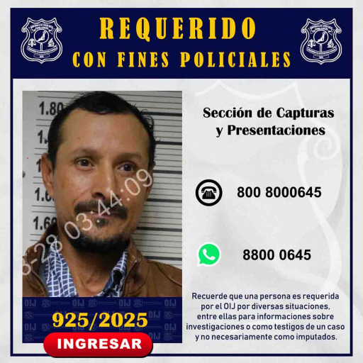 Requerido OIJ San José: 925-2025