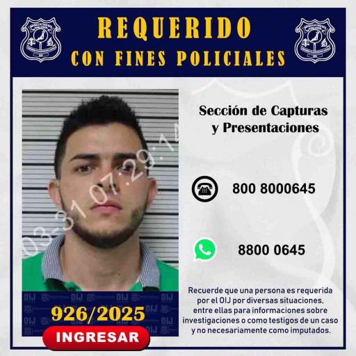 Requerido OIJ San José: 926-2025