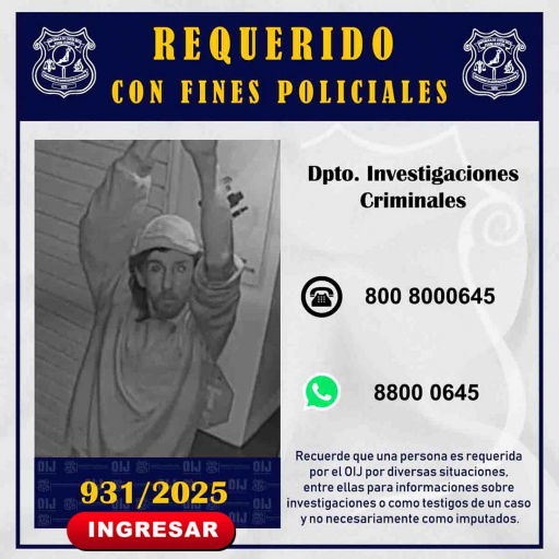 Requerido OIJ San José: 931-2025