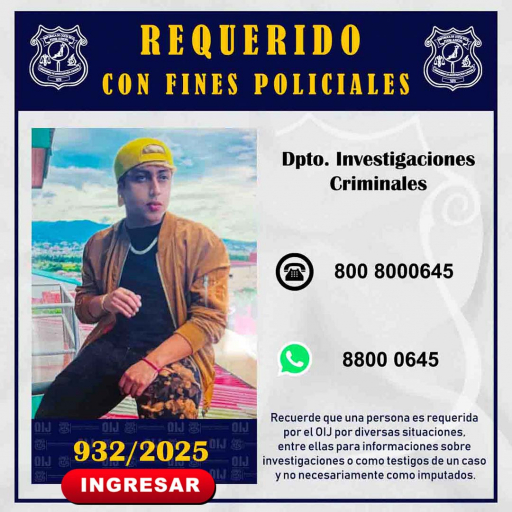 Requerido OIJ San José: 932-2025