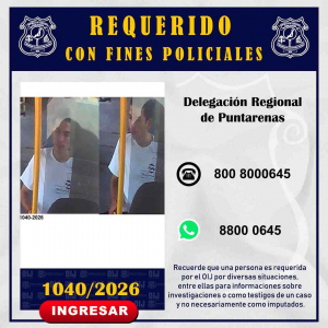 Requerido OIJ Puntarenas: 1040-2026