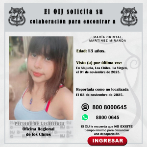 No localizada OIJ Los Chiles: María Cristal Martínez Miranda
