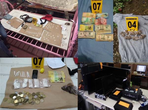 OIJ Delegación Regional de Corredores: Detenidas tres mujeres y ocho hombres sospechosos de conformar una organización dedicada al tráfico local y venta de droga.