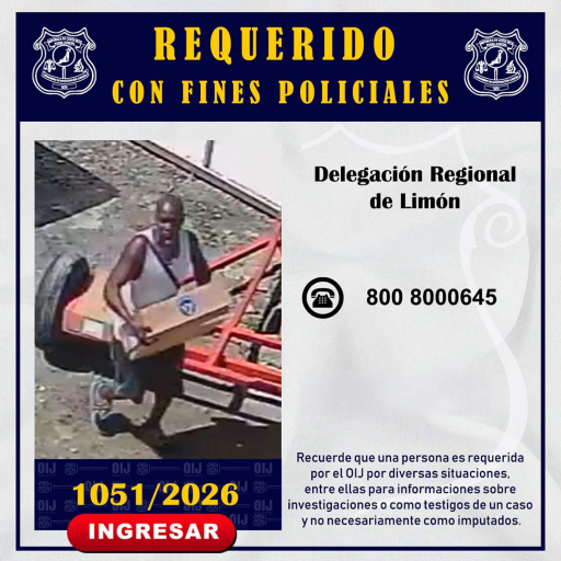 Requerido OIJ Limón: 1051-2026