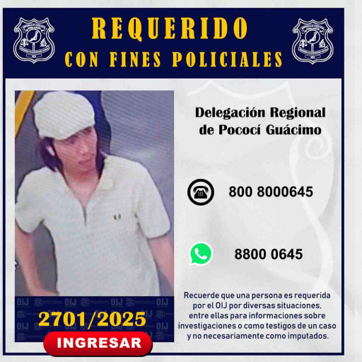 Requerido OIJ Pococí y Guácimo: 2701-2025