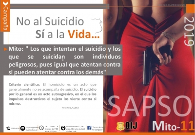 Campaña contra el suicidio: Mitos detrás del suicidio