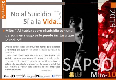 Campaña contra el suicidio: Mitos detrás del suicidio