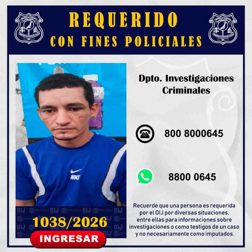 Requerido OIJ San José: 1038-2026