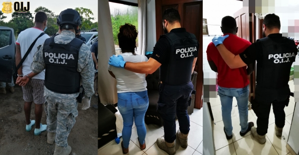 OIJ.Sub Delegación Regional GARABITO: Lograron la detención de seis hombres y dos mujeres, sospechosos del delito de tráfico local de estupefacientes.