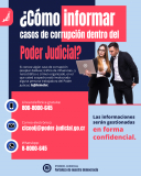 ¿Cómo informar casos de corrupción dentro del Poder Judicial?