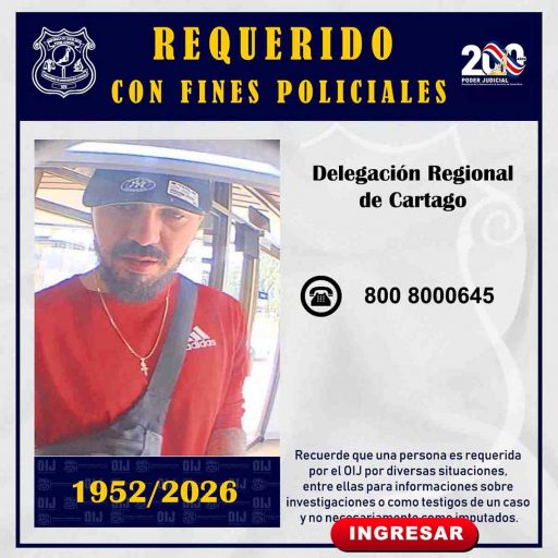 Requerido OIJ Cartago: 1952-2026