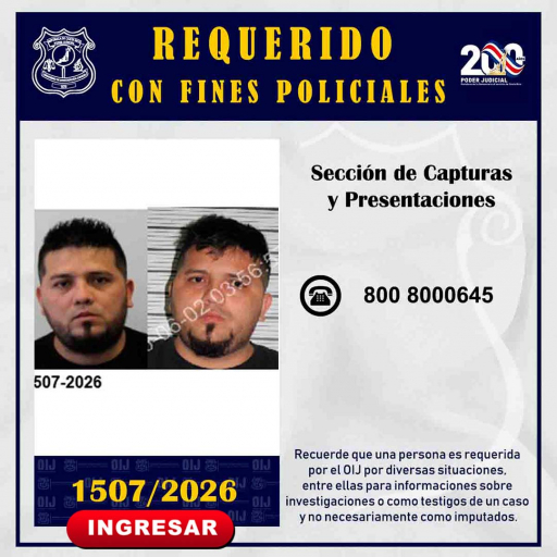 Requerido OIJ San José: 1507-2026
