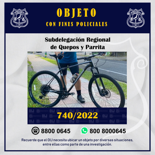 Bicicleta requerida OIJ de Quepos y Parrita: 740-2022