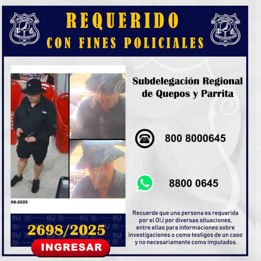 Requerido OIJ Quepos y Parrita