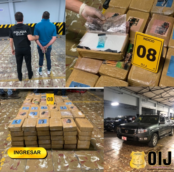 OIJ detiene vehículo con 195 kilos de cocaína