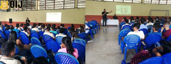 Programa de Prevención y Proyección Social del OIJ en el Liceo de Chachagua en Alajuela.