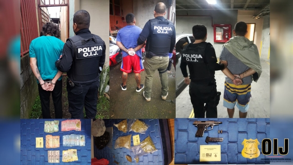 Tres hombres fueron detenidos como sospechosos de venta de droga