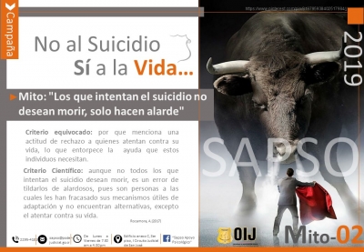 Campaña contra el suicidio: Mitos detrás del suicidio