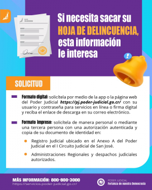 Si necesita sacar su HOJA DE DELINCUENCIA, esta información le interesa