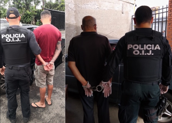 OIJ Delegación Regional de Alajuela: Detenida una mujer y tres hombres sospechosos de generar documentos falsos para vehículos.