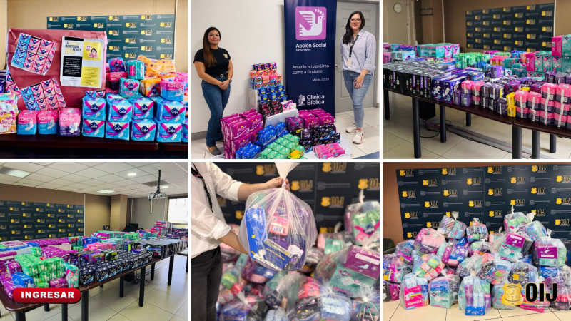 Personal del OIJ se une en campaña solidaria para la recolección de productos de gestión menstrual