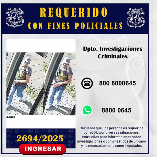 Requerido OIJ San José: 2694-2025