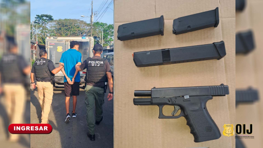 OIJ Quepos y Parrita: Detienen a sospechoso de amenazas con arma de fuego