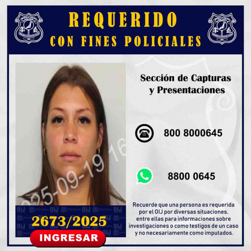Requerida OIJ San José: 2673-2025