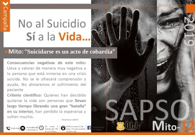 Campaña contra el suicidio: Mitos detrás del suicidio